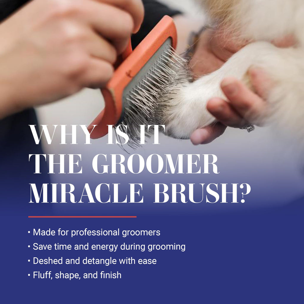 Chris Christensen Karben Slicker Brush for Dogs, Groom Like a Professional, Ideal For All Coat Types, Remove Shedding Coat, Tangles and Dead Undercoat, 17 mm Stainless Steel Pins