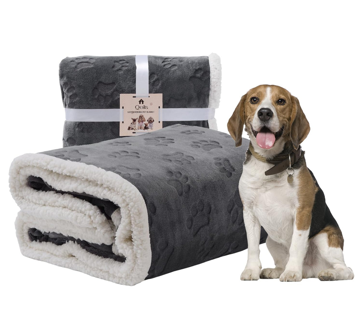 Qeils Waterproof Cat Blanket, Soft Pet Blanket for Sofa Couch
