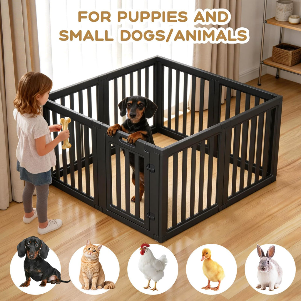 LoveTail Dog Playpen, Dog Pen Indoor with Tool-Free Setup, Puppy Playpen