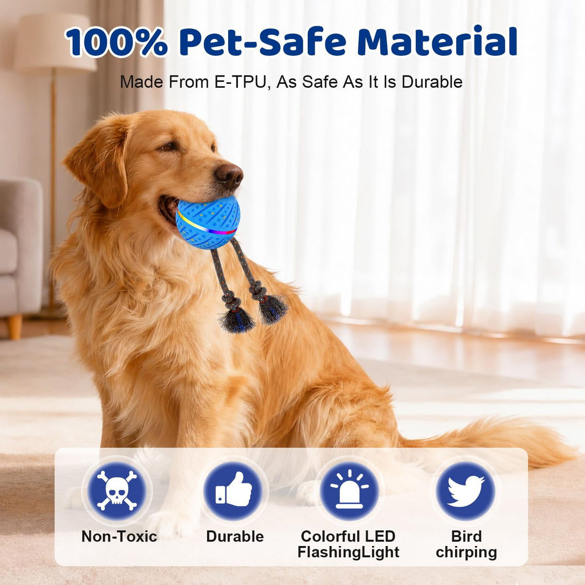 Smart Interactive Dog Toys Ball for Aggressive Chewers Medium Large,E-TPU 1