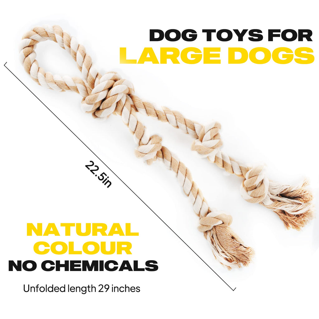 Fida 3-Foot Cotton Rope Tug Toy for Aggressive Chewers