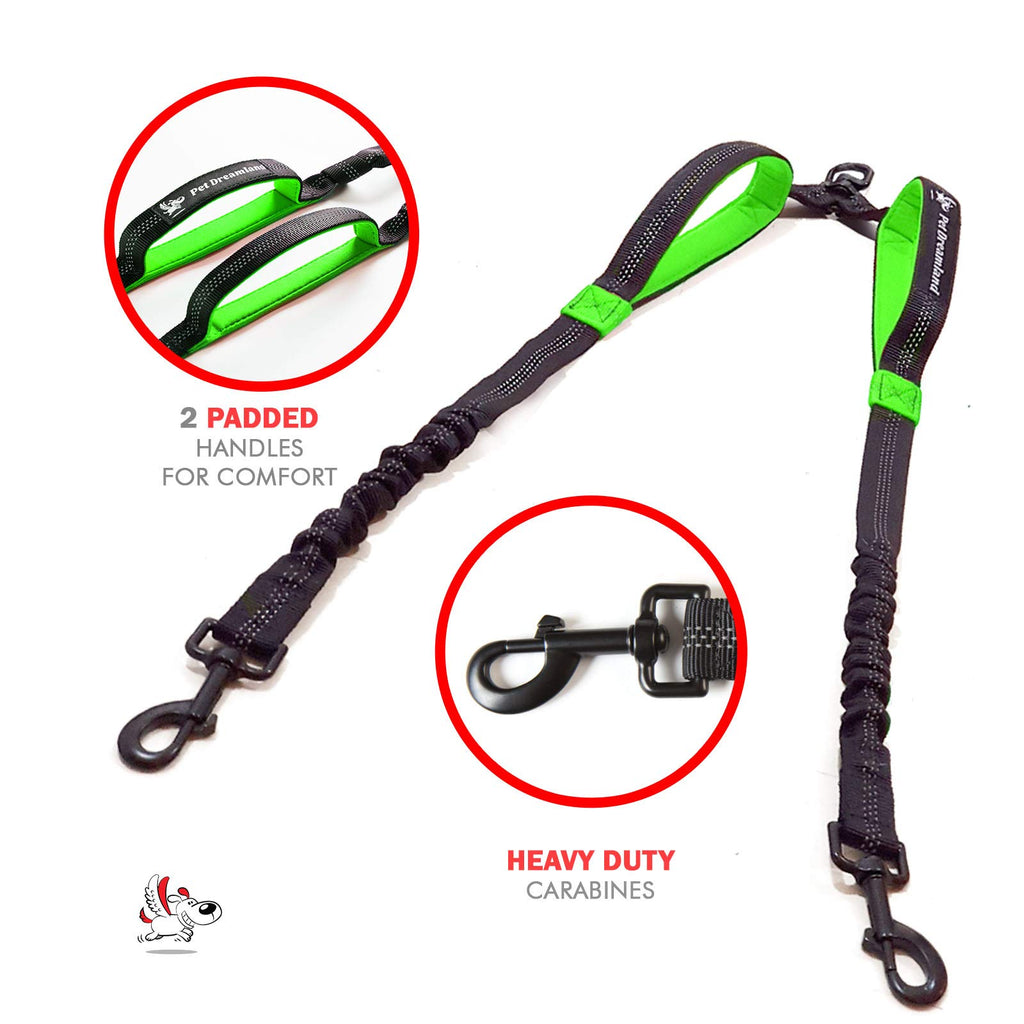 Pet Dreamland Exquisite Double Dog Leash Coupler for Two Large Dogs No Tangle. Comfortable Dual Dog Attachment for Walking Two Dogs. You Will Absolutely Love the Amazing Tangle-Free Swivel