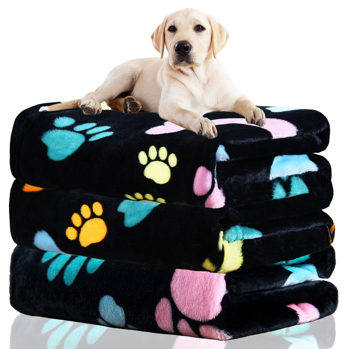 Rezutan Dog Blankets for Large Dogs, Dog Cat Flannel Blankets Washable