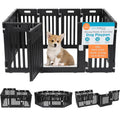 BIRDROCK HOME Dog Playpen w/Door, 12 Panel, 25.6in H | Strong Plastic, Non-Slip Puppy Playpen, Secure Pet Gate | Indoor Outdoor Fence | Configurable Panels | Small to Medium Pets