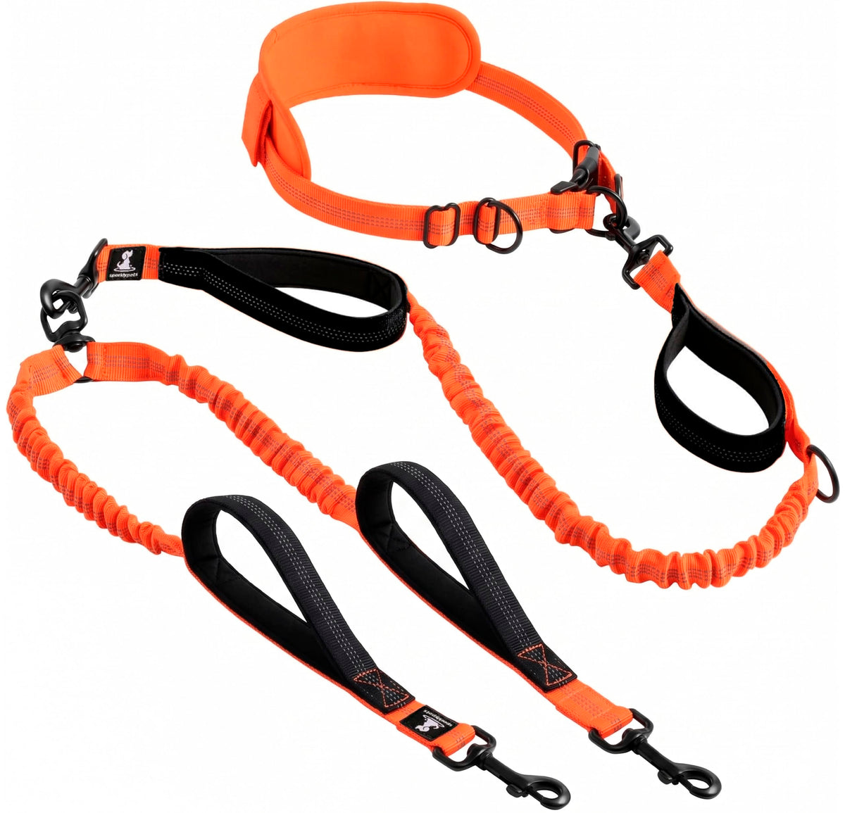 SparklyPets - Dog Leash - Professional Harness with Reflective Stitches for Training, Walking, Jogging and Running Your Pet