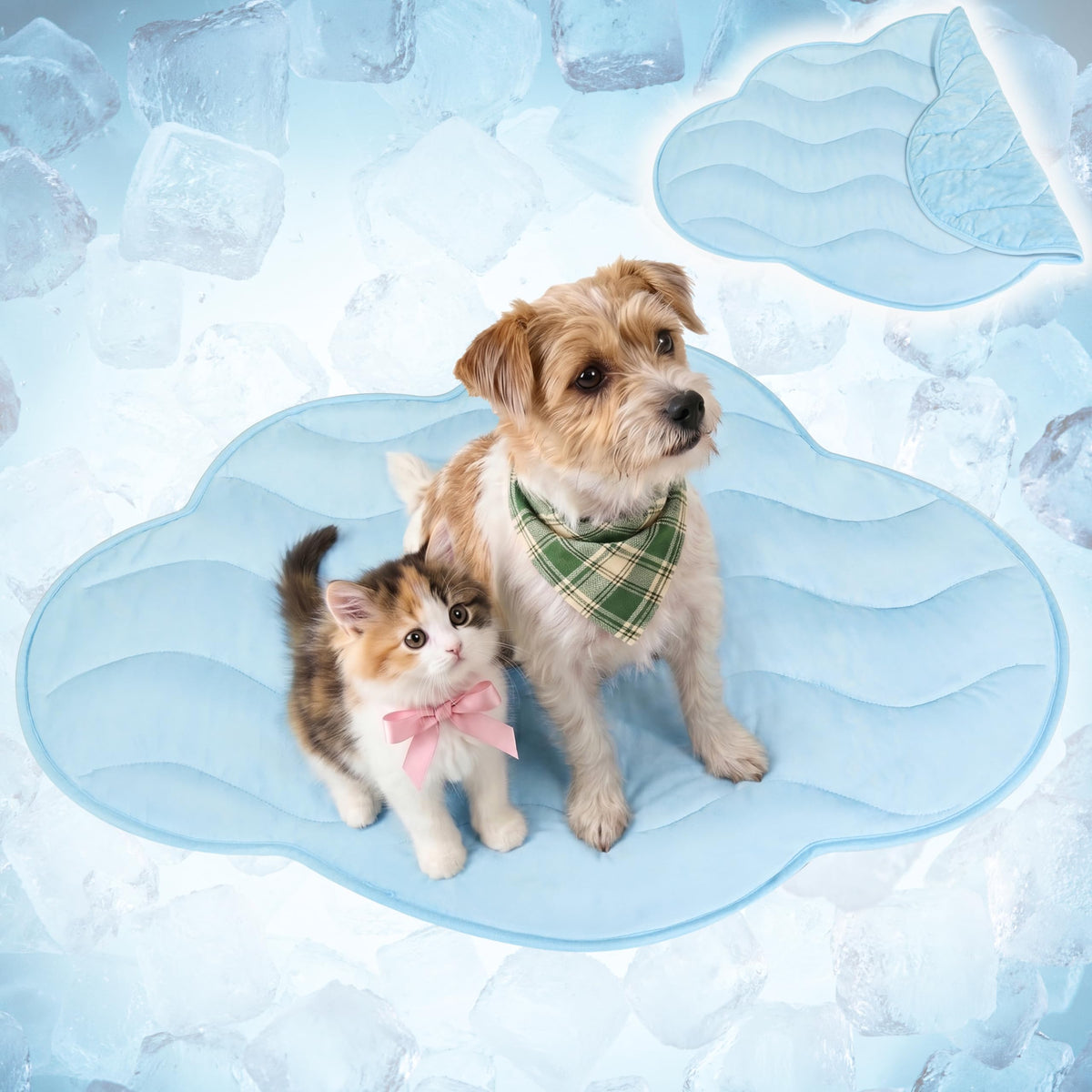 PetAmi Dog Cooling Mat Reversible Fleece All Season Blanket for Pet Cat