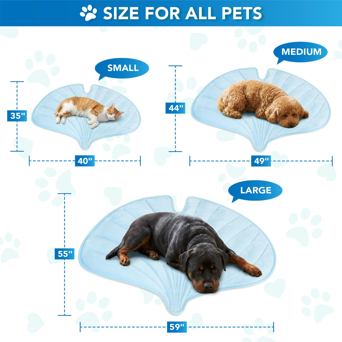 PetAmi Dog Cooling Mat Reversible Fleece All Season Blanket for Pet Cat
