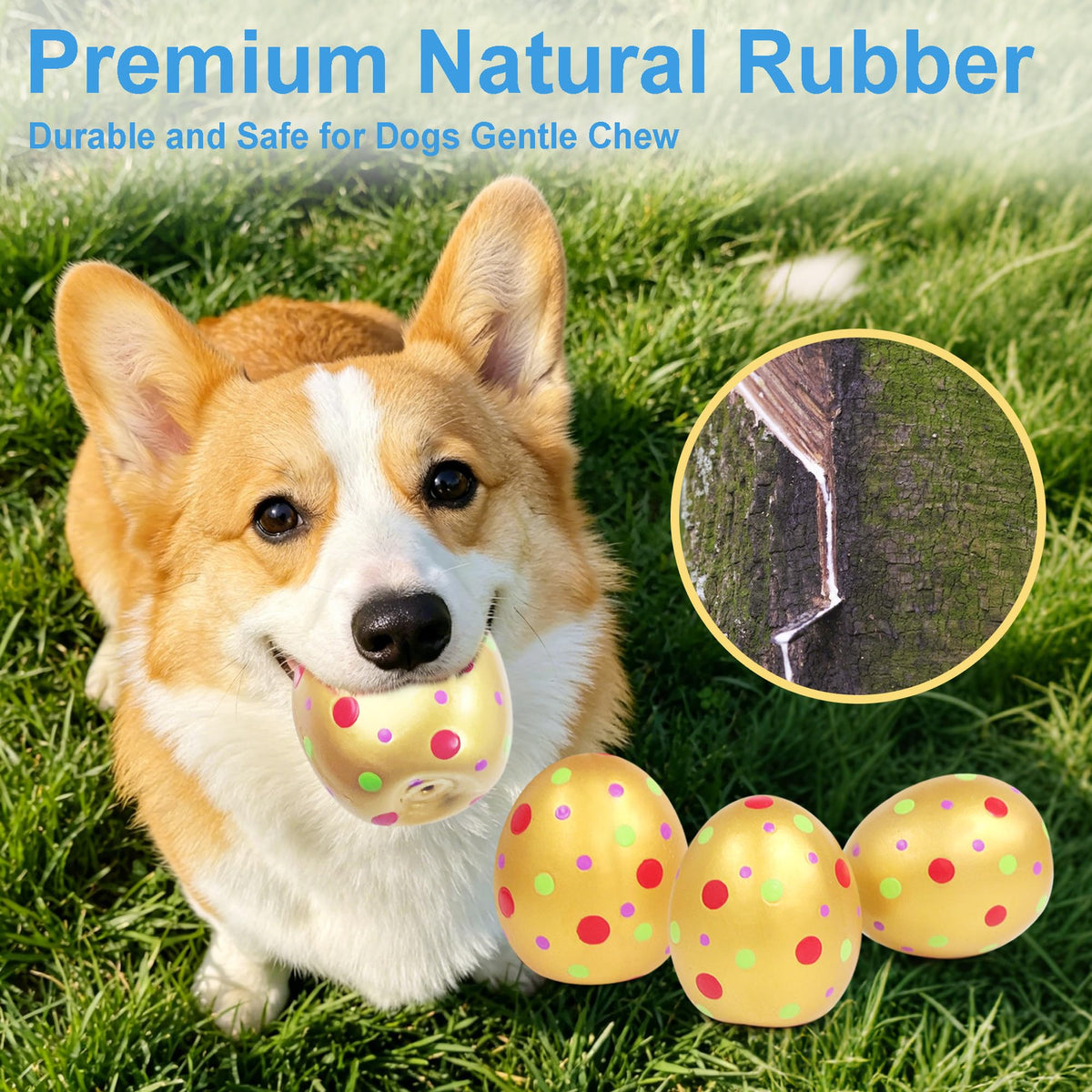 LLSPET Small Dog Toys Squeaky Bouncy Eggs Dog Toys Latex Dog Balls Toys, Puppies Small Dogs Interactive Fetch & Chase Pet Chew Toys, Adoption Day Birthday Holiday Pet Gift 4 Pack