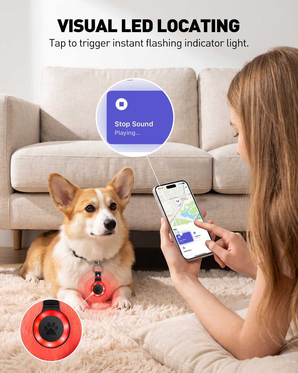 Pet Tracker for Cats and Dogs, Works with Apple Find My, No Monthly Fee