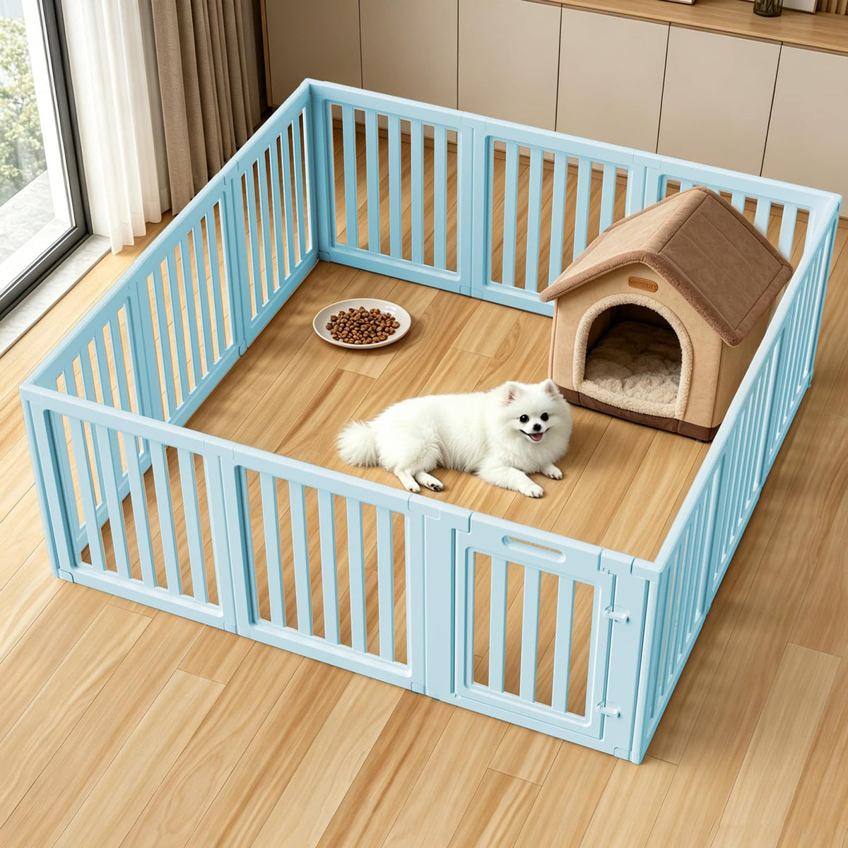 LoveTail Dog Playpen, Dog Pen Indoor with Tool-Free Setup, Puppy Playpen