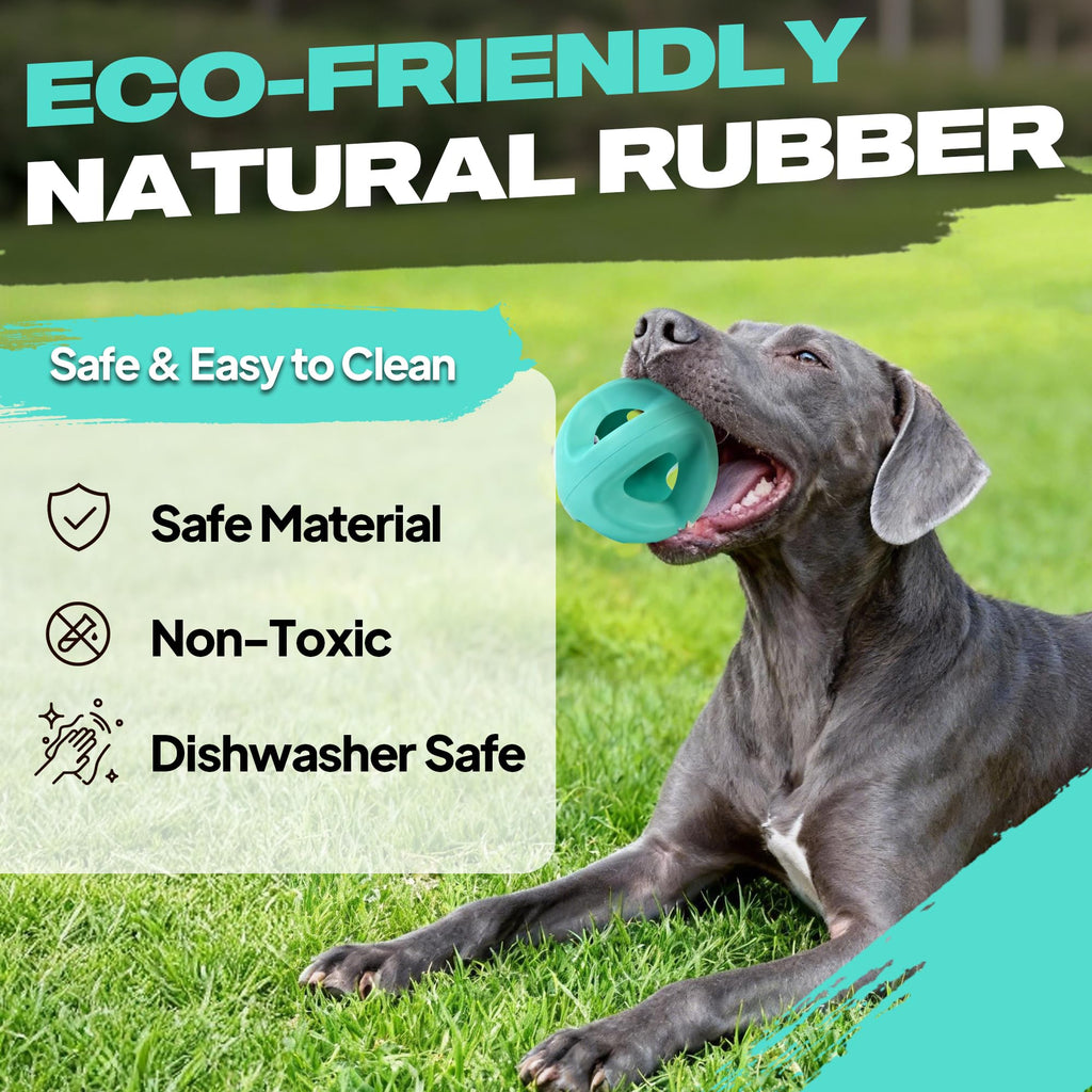 Fida Natural Rubber Dog Balls for Aggressive Chewers, Durable Dog Chew Toys for Large Dogs, Interactive Fetch & Tug of War Toys for Medium Large Breed Non-Toxic Dish Washable,4.5 * 4.5"
