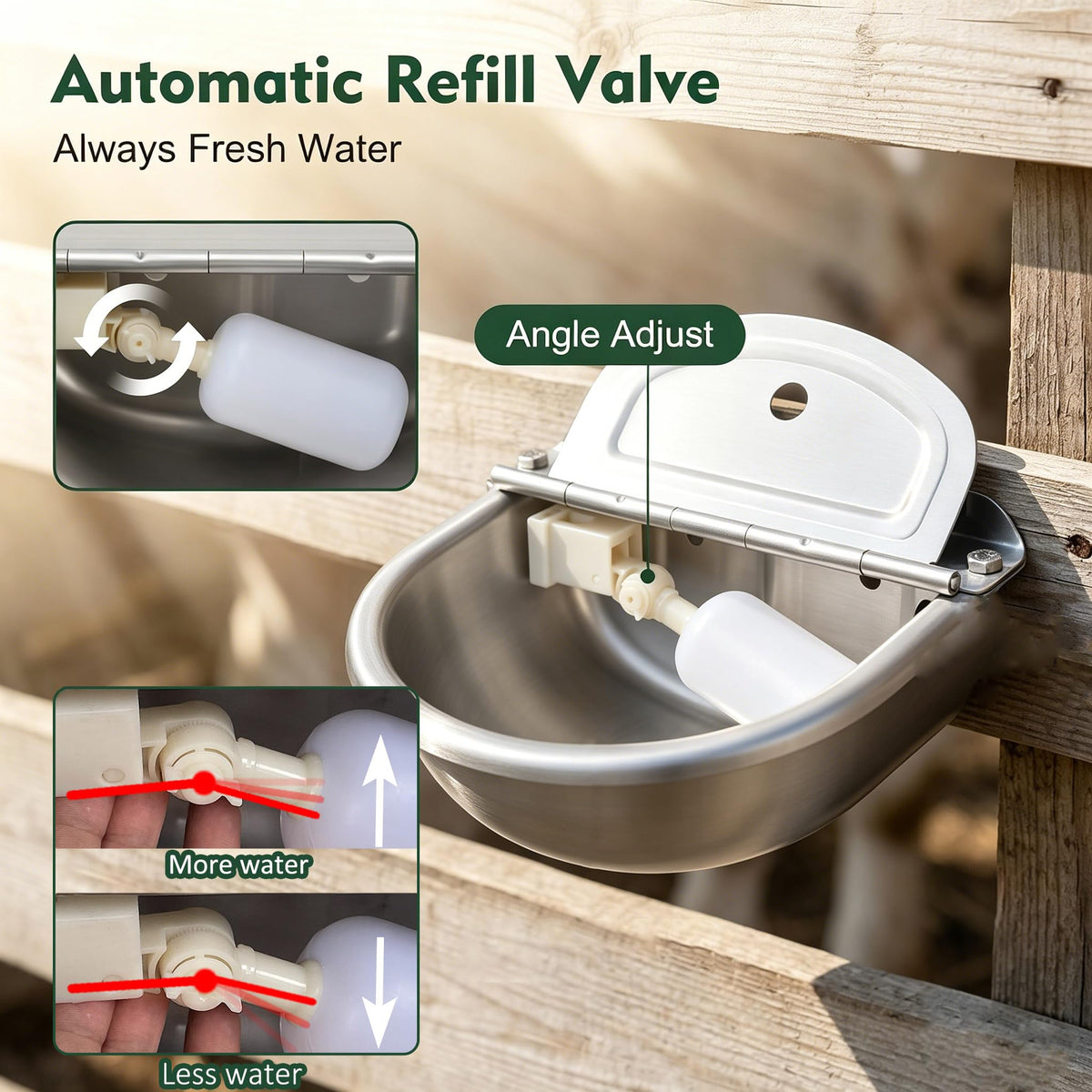 Automatic Dog Water Dispenser Outdoor Water Bowl for Dog, Chicken Livestock