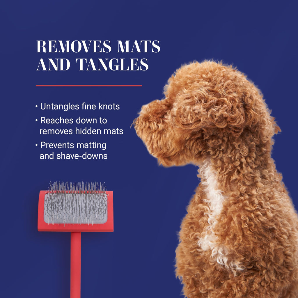 Chris Christensen Karben Slicker Brush for Dogs, Groom Like a Professional, Ideal For All Coat Types, Remove Shedding Coat, Tangles and Dead Undercoat, 17 mm Stainless Steel Pins