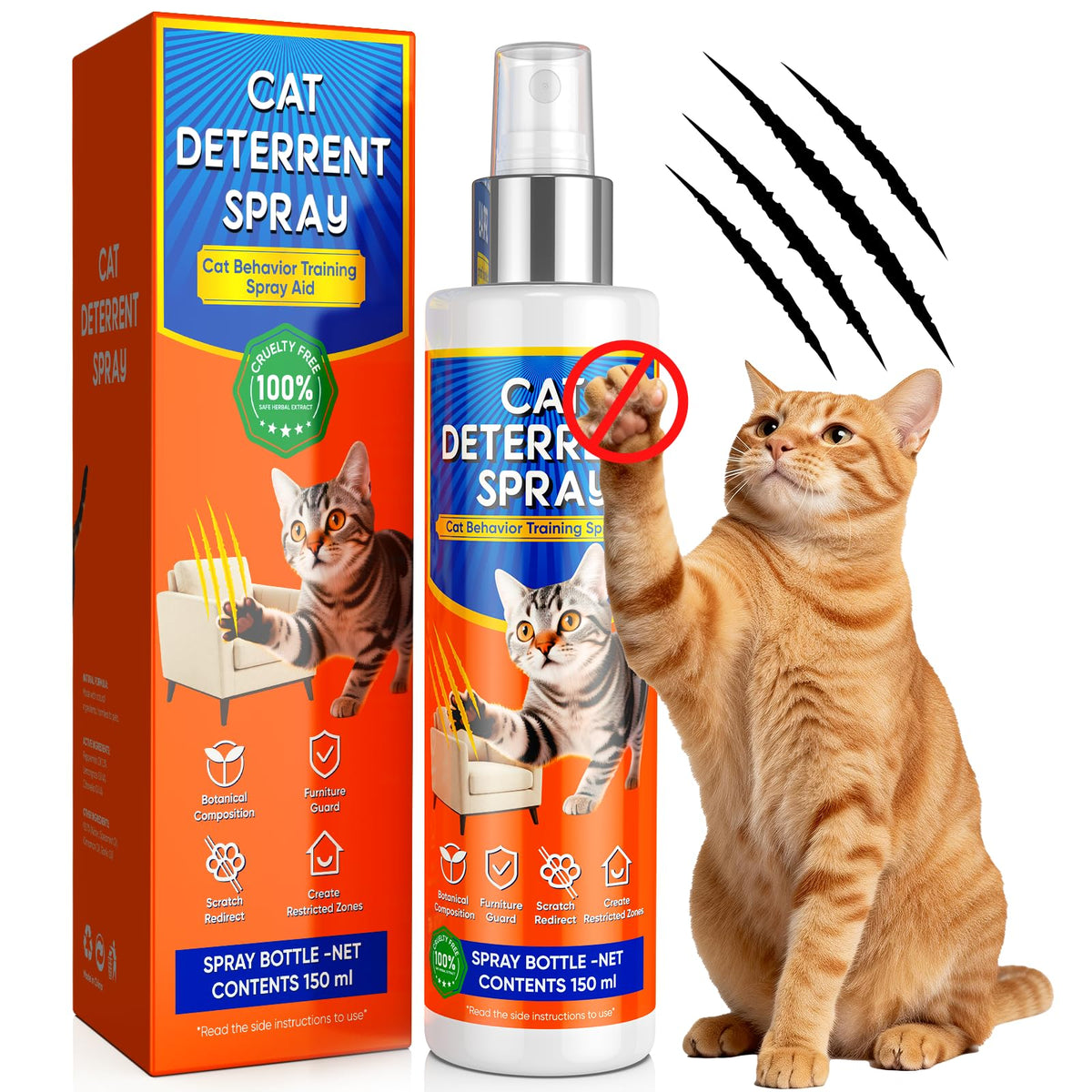 Anowbo Cat Deterrent Spray - Cat Deterrent for Furniture Protection, Cat Repellent Indoor and Outdoor