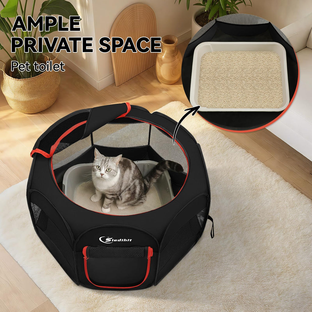 Pink Puppy Playpen for Middle Dog Cat, Dogs Tent Crate Cage Indoor/Outdoor, Portable Pop Up Dog Kennel with Carrying Bag for Rabbits, Removable Top