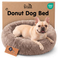 Calming Donut Dog Bed for Small Dogs, Round Dog Bed for Medium & Large Dogs