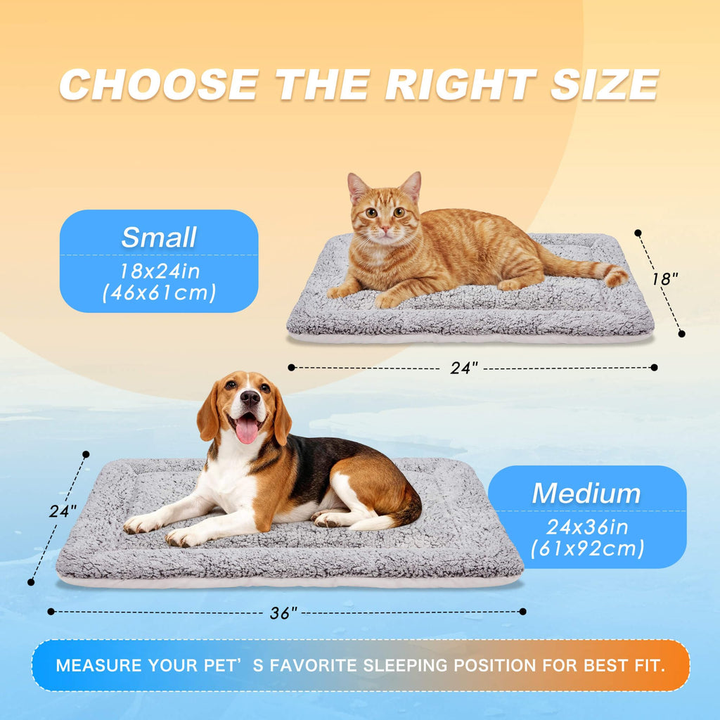 WanpeeGoo Self Warming Cat Bed, Reversible Warming & Cooling Cat Bed, Winter Warm Cats Pad & Summer Cooling Cats Mat, Soft Pet Mat for Kitty & Small Dogs, Perfect for Crates, Kennels, Beds, Sofas