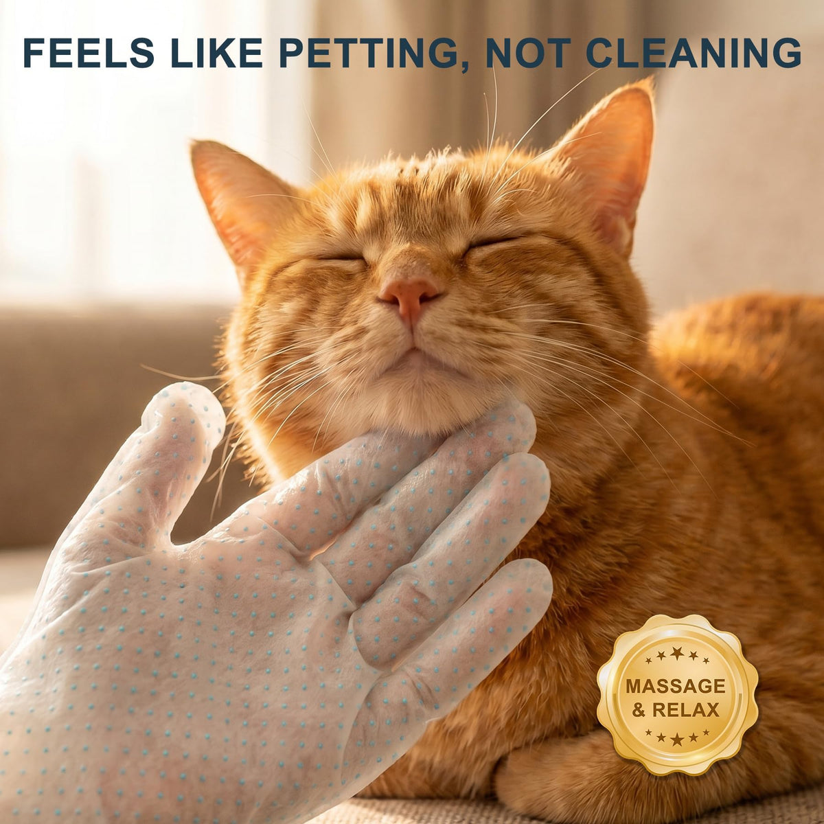 Vialoe 4-in-1 Pet Grooming Glove Wipes – Deshedding, Cleaning, Massage & Coat Care – Removes Loose Fur, Dirt & Odor – Honey, Shea Butter & Oat – 5X Moisture – Waterless Dog & Cat Bath