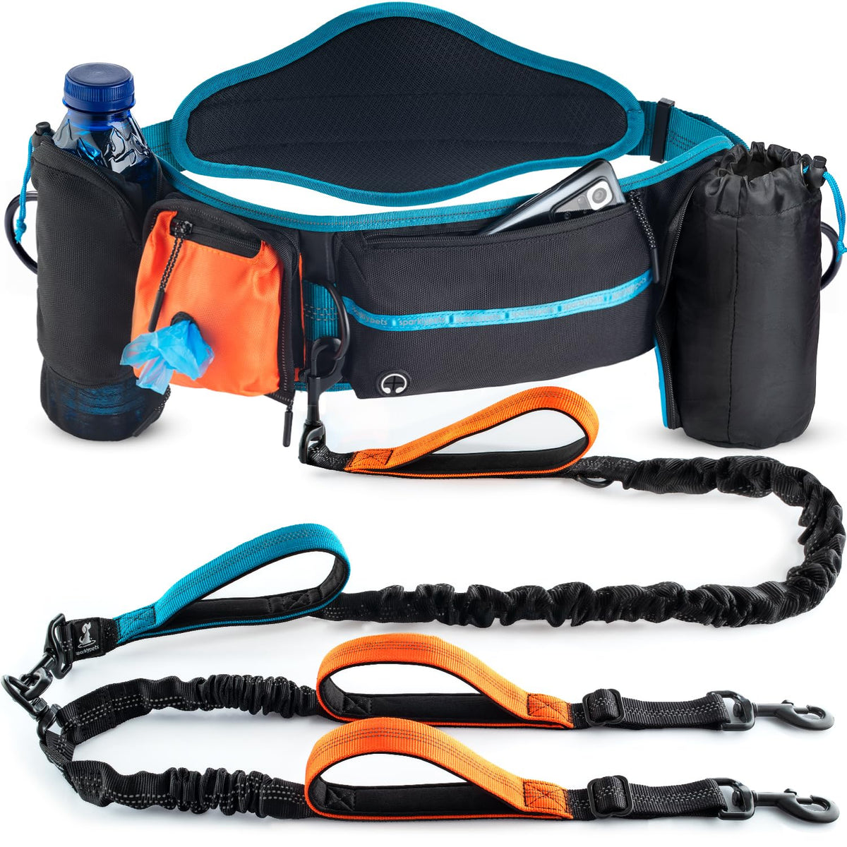 SparklyPets - Dog Leash - Professional Harness with Reflective Stitches for Training, Walking, Jogging and Running Your Pet