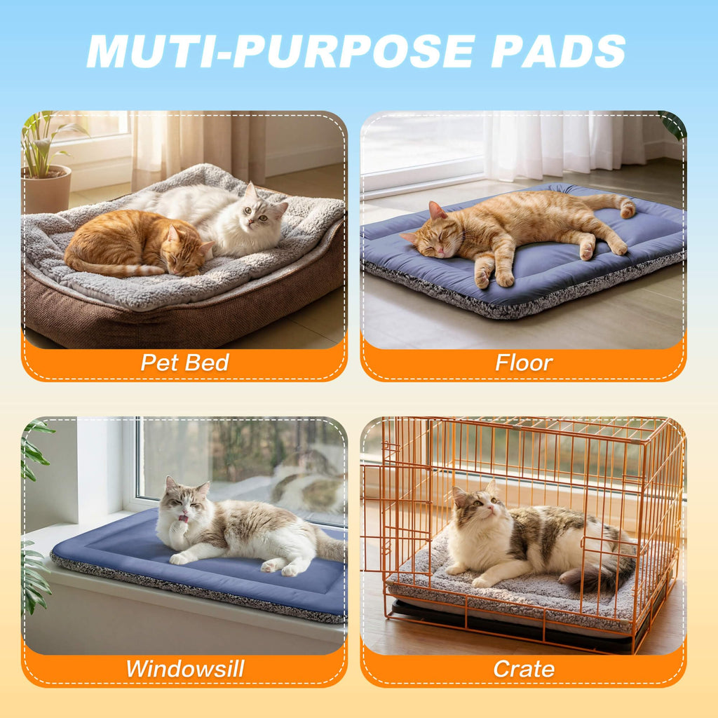 WanpeeGoo Self Warming Cat Bed, Reversible Warming & Cooling Cat Bed, Winter Warm Cats Pad & Summer Cooling Cats Mat, Soft Pet Mat for Kitty & Small Dogs, Perfect for Crates, Kennels, Beds, Sofas