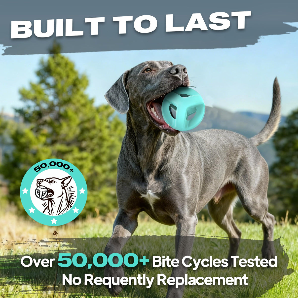 Fida Natural Rubber Dog Balls for Aggressive Chewers, Durable Dog Chew Toys for Large Dogs, Interactive Fetch & Tug of War Toys for Medium Large Breed Non-Toxic Dish Washable,4.5 * 4.5"