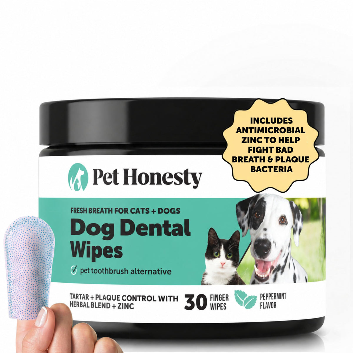 Dog Breath Freshener Dental Powder for Teeth Cleaning Plaque Off, Dental Care for Dogs, Tartar Remover for Teeth with Natural Herbal Blend + Postbiotcs