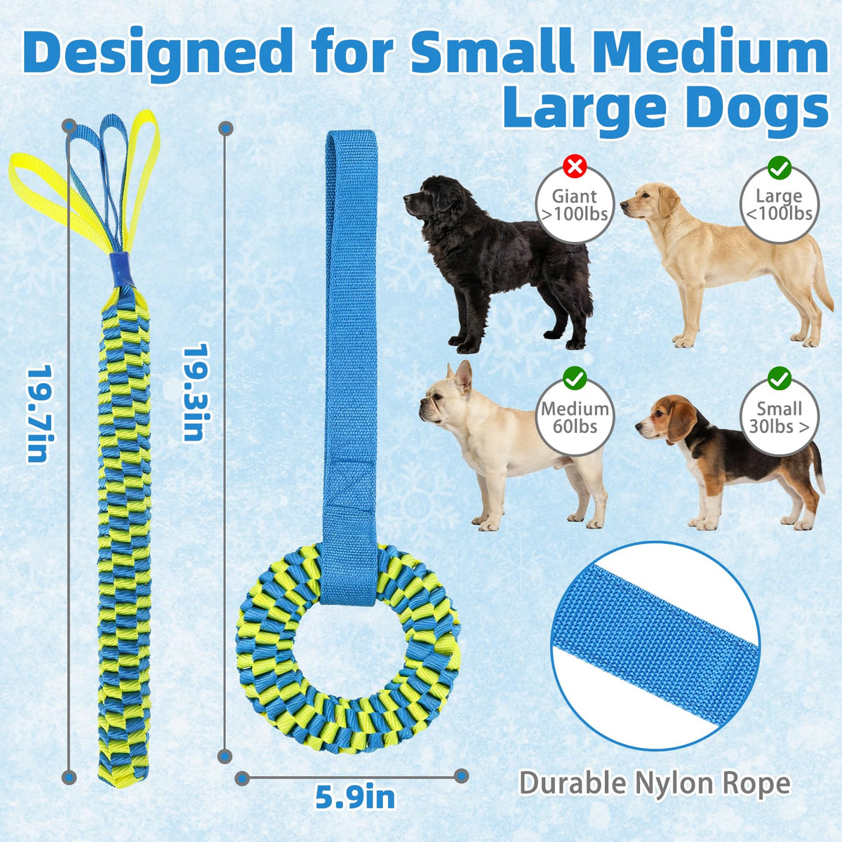 Snuffle Ball for Dogs, Interactive Dog Puzzle Toy for Smart Dogs Treat Dispensing, Durable Tug Of War Dog Chew Toys for Small Medium Large Dogs, Multi-Functional Floating Pool Pet Toys Indoor Outdoor