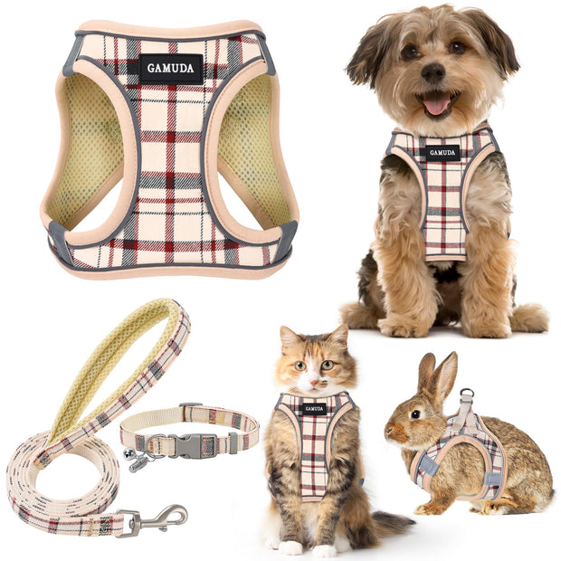 GAMUDA Reflective Mesh Harness & Leash Set for Small Pets
