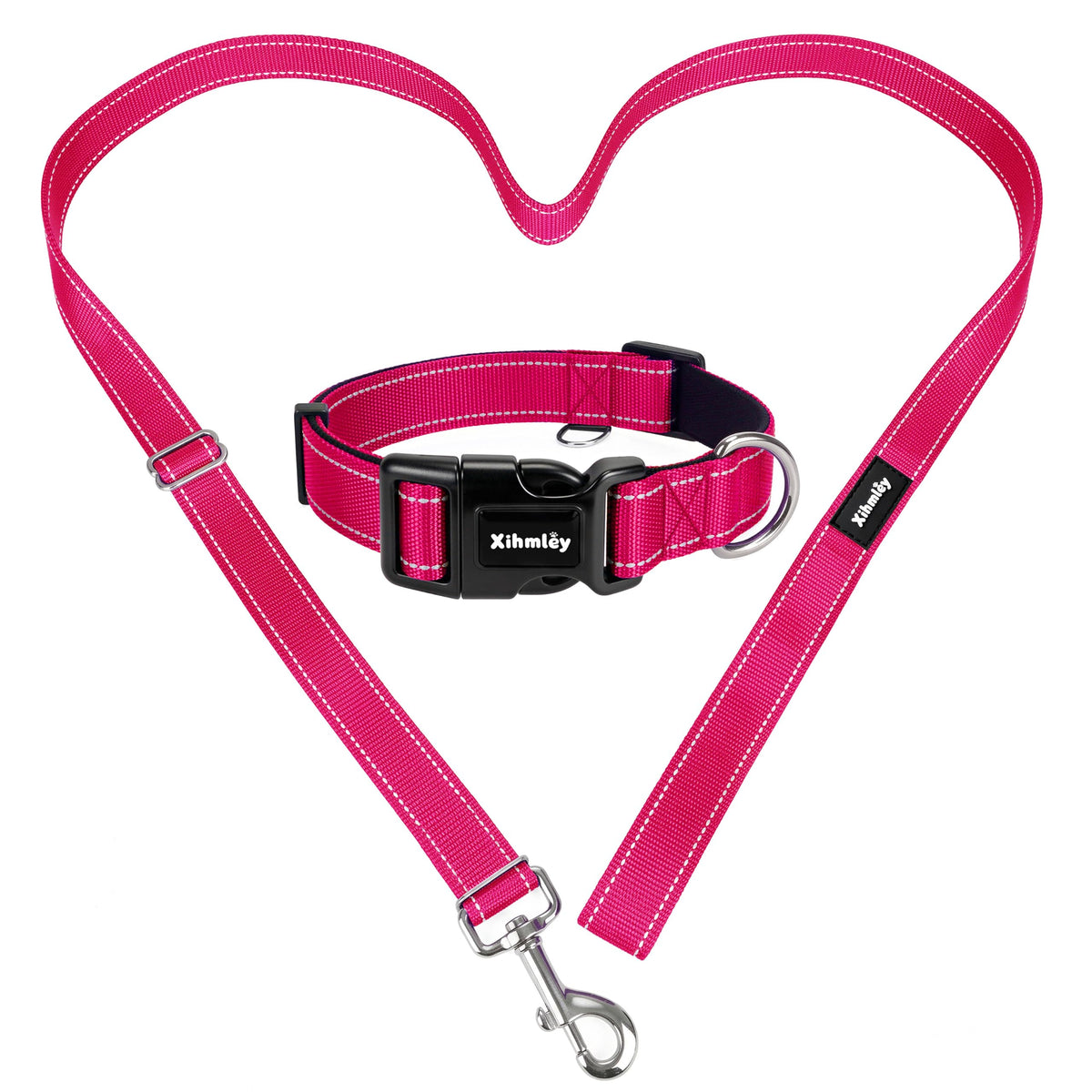 Xihmley Puppy Collar & Leash Set with ID Ring, 3.6–5.9 ft