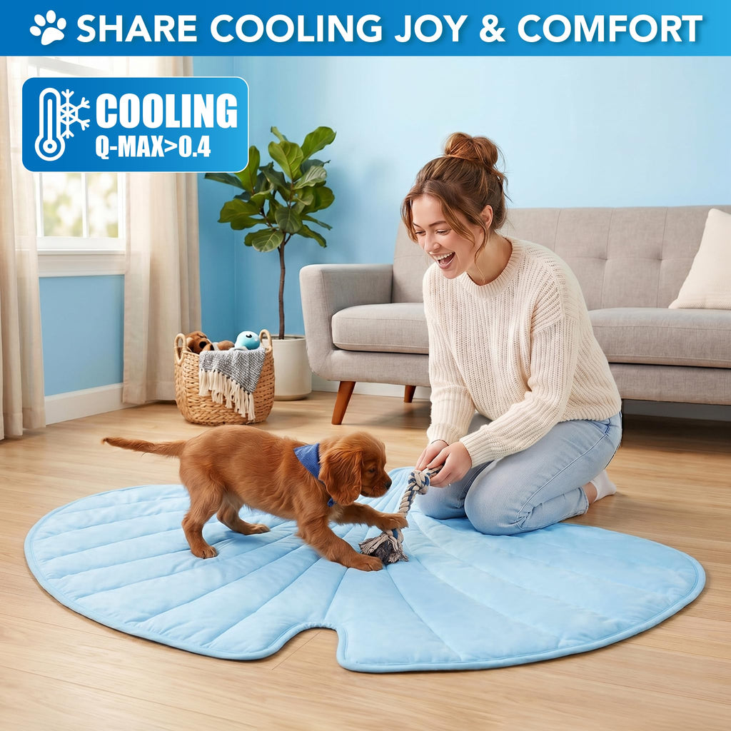 PetAmi Dog Cooling Mat Reversible Fleece All Season Blanket for Pet Cat