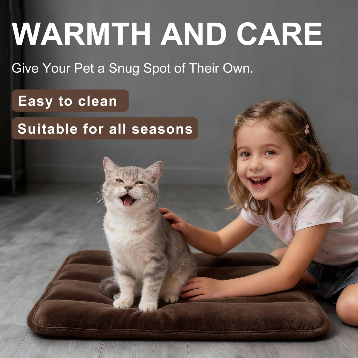 Fogkiss Reversible Dog Mat for Pet Comfort - Soft Bed Pads with Dual-Sided Design for All Seasons - Durable, Machine Washable for Crates, Travel, and Home