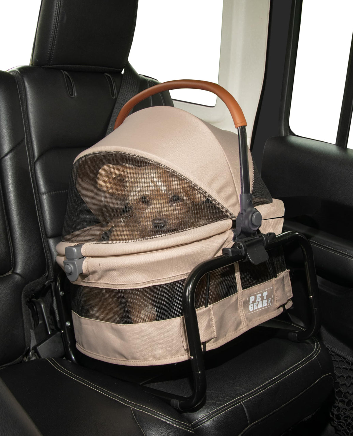Pet Gear No-Zip View 360 Pet Carrier & Car Seat, 15", Ecru