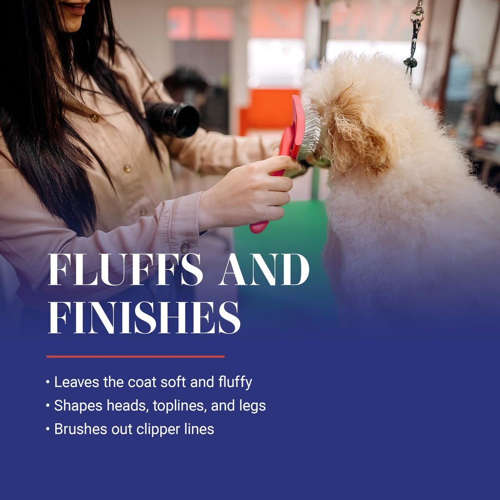 Chris Christensen Karben Slicker Brush for Dogs, Groom Like a Professional, Ideal For All Coat Types, Remove Shedding Coat, Tangles and Dead Undercoat, 17 mm Stainless Steel Pins