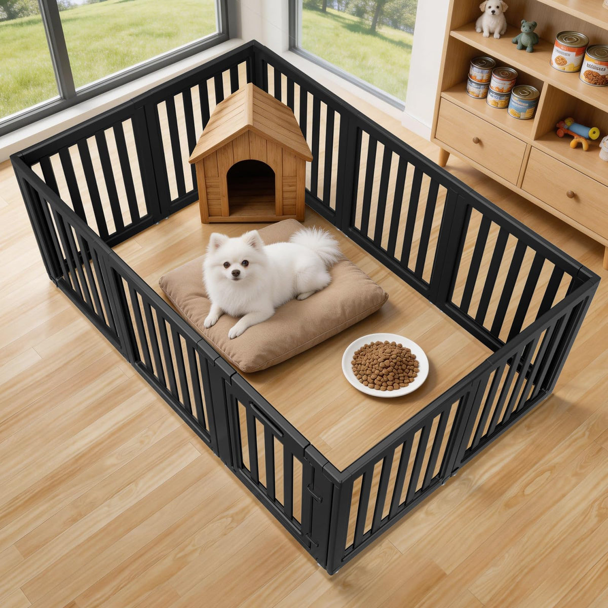 LoveTail Dog Playpen, Dog Pen Indoor with Tool-Free Setup, Puppy Playpen