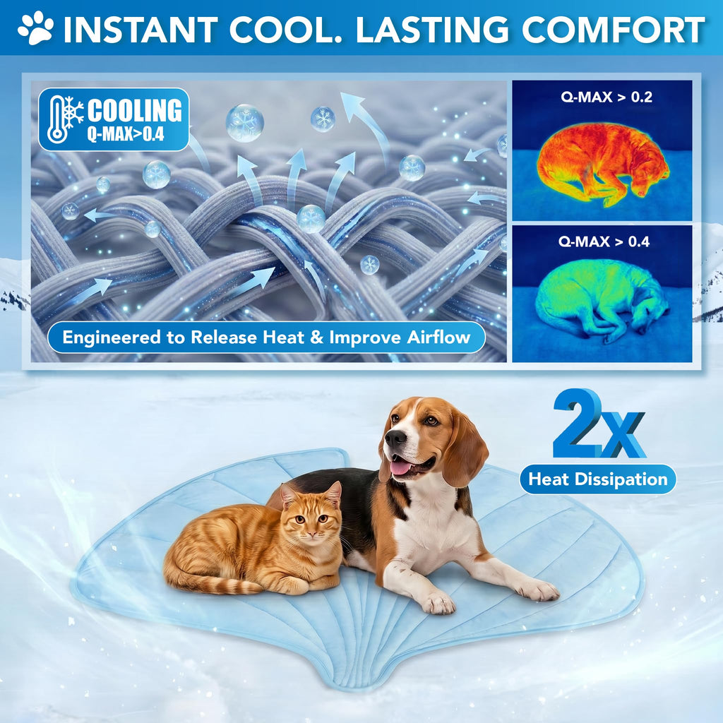 PetAmi Dog Cooling Mat Reversible Fleece All Season Blanket for Pet Cat