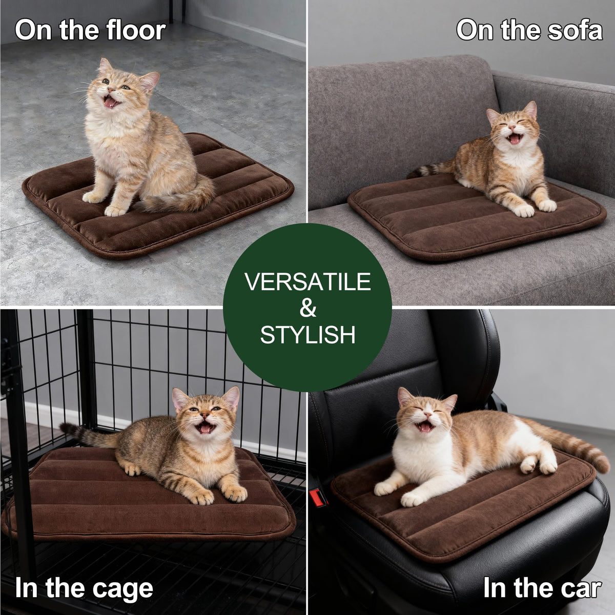 Fogkiss Reversible Dog Mat for Pet Comfort - Soft Bed Pads with Dual-Sided Design for All Seasons - Durable, Machine Washable for Crates, Travel, and Home