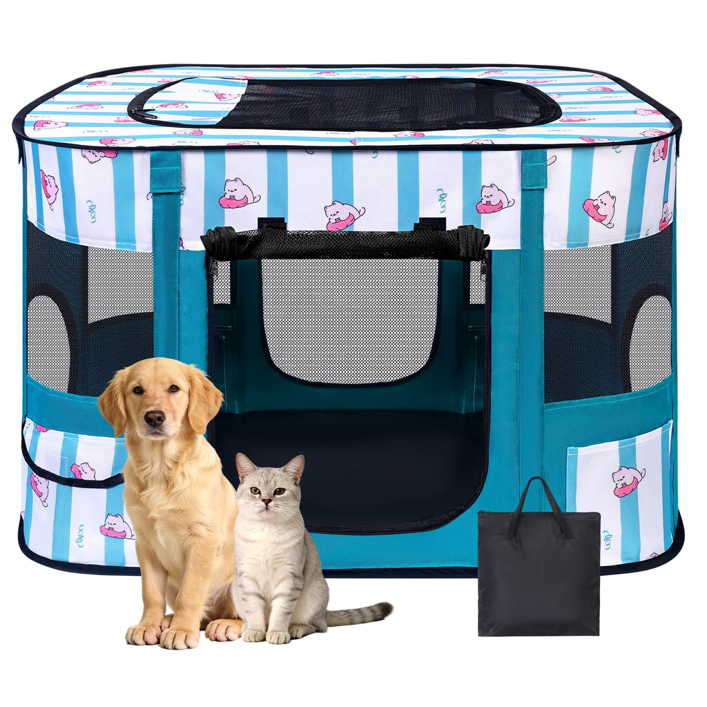 Cowhill Portable Foldable Dog Playpen for Small & Medium Pets