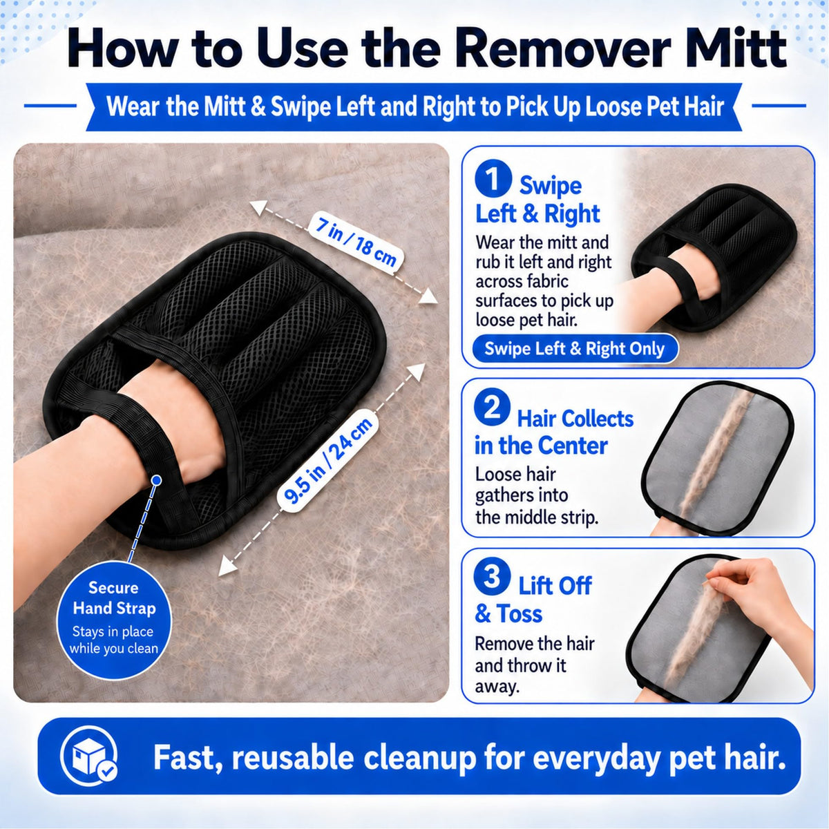 NVNAN Pet Grooming Brush Set: Hair Removal Massage Glove for Short and Long Hair Pets, Suitable for Dogs, Cats, Bath Massage and pet Grooming