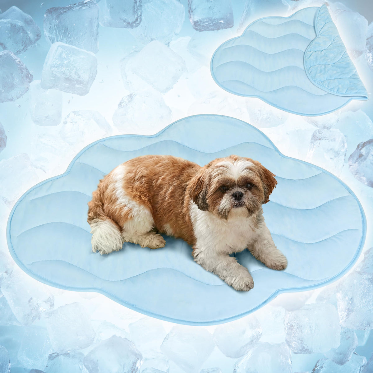 PetAmi Dog Cooling Mat Reversible Fleece All Season Blanket for Pet Cat