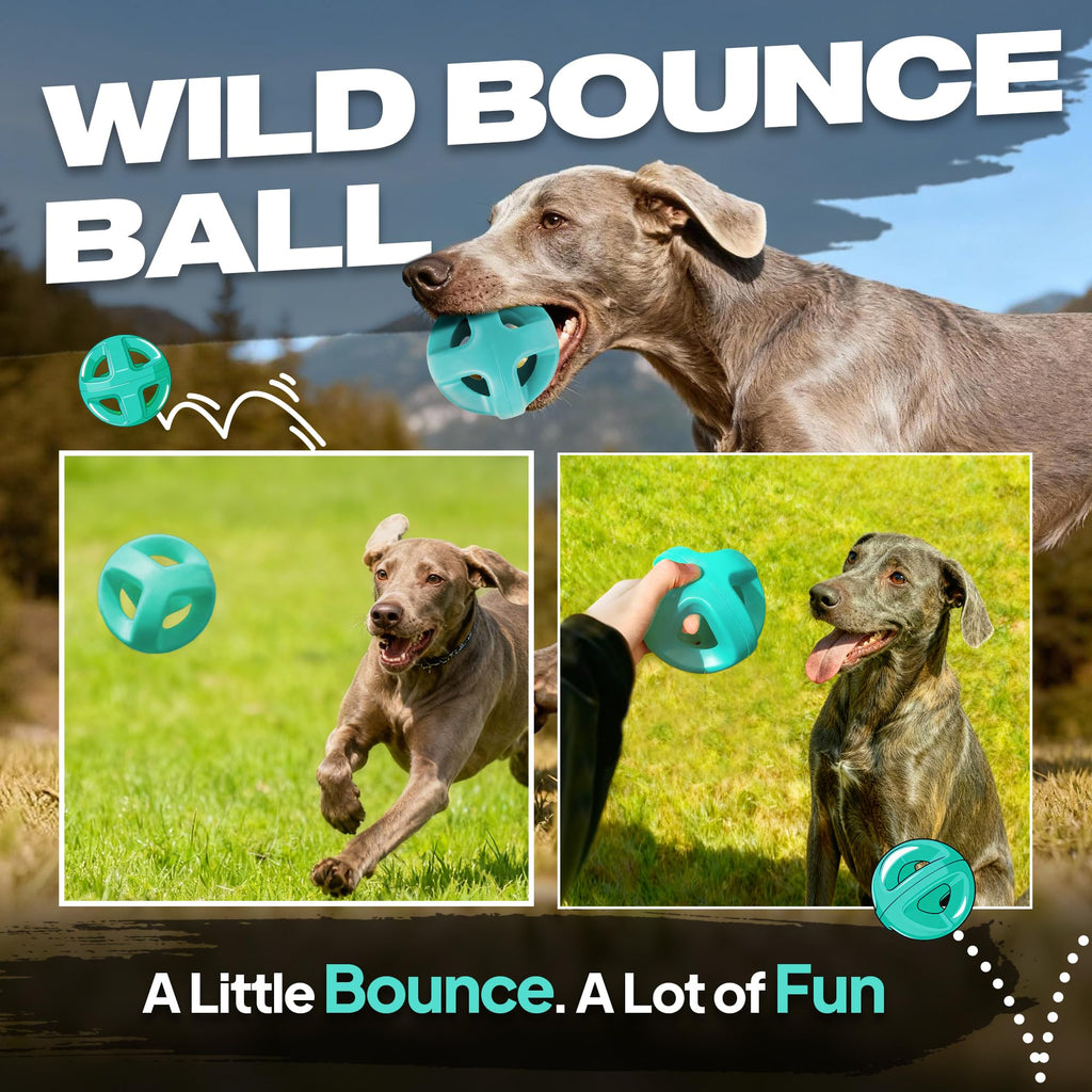 Fida Natural Rubber Dog Balls for Aggressive Chewers, Durable Dog Chew Toys for Large Dogs, Interactive Fetch & Tug of War Toys for Medium Large Breed Non-Toxic Dish Washable,4.5 * 4.5"