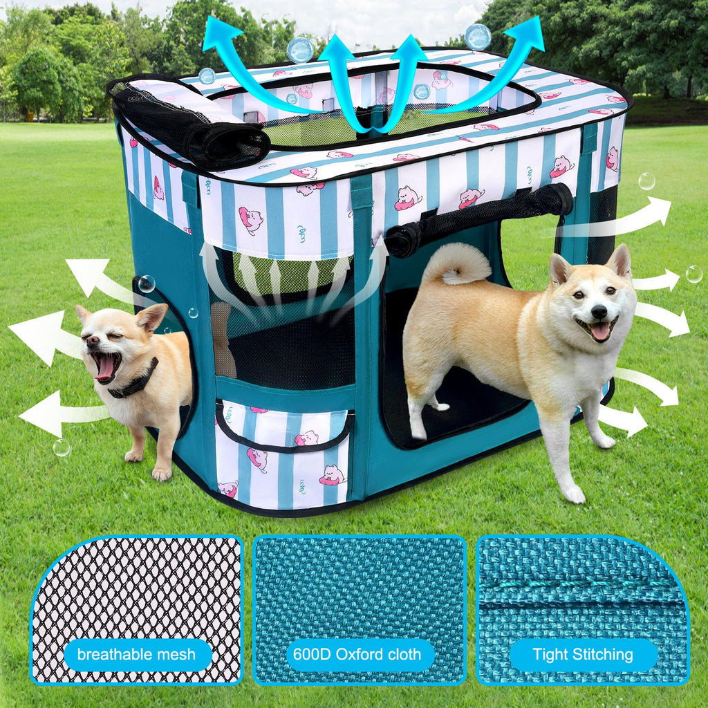 Cowhill Portable Foldable Dog Playpen for Small & Medium Pets