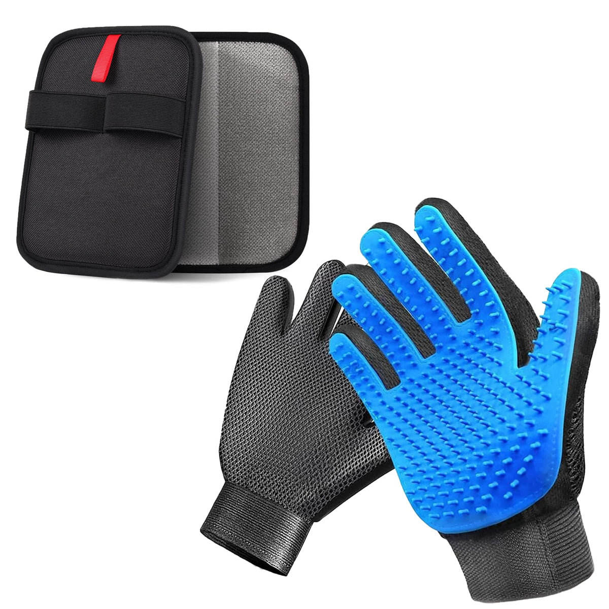 NVNAN Pet Grooming Brush & Massage Glove Set for Dogs & Cats