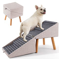 Dog Ramp for Bed & Couch, Dog Stairs 21.06 inches High for Large/Medium/Small Doggie,Split Ottoman Foldable 2 in 1 Wooden Pet Steps for Older and Injured Dogs, No-Slip Surface