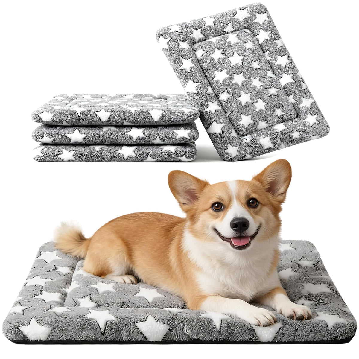 Fogkiss Reversible Dog Mat for Pet Comfort - Soft Bed Pads with Dual-Sided Design for All Seasons - Durable, Machine Washable for Crates, Travel, and Home