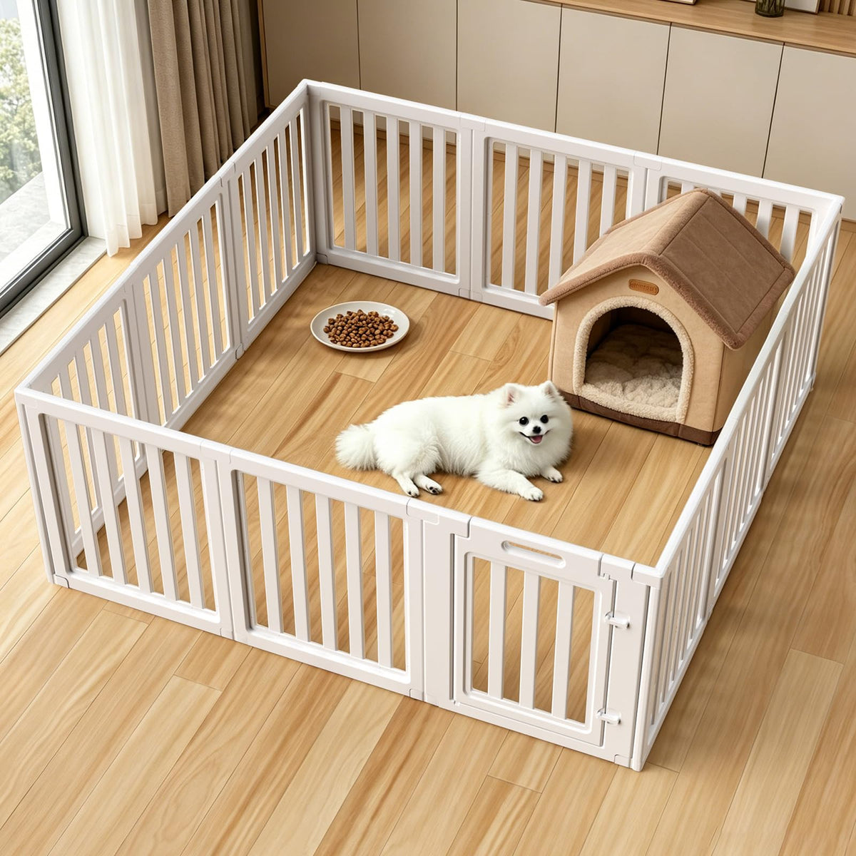 LoveTail Dog Playpen, Dog Pen Indoor with Tool-Free Setup, Puppy Playpen