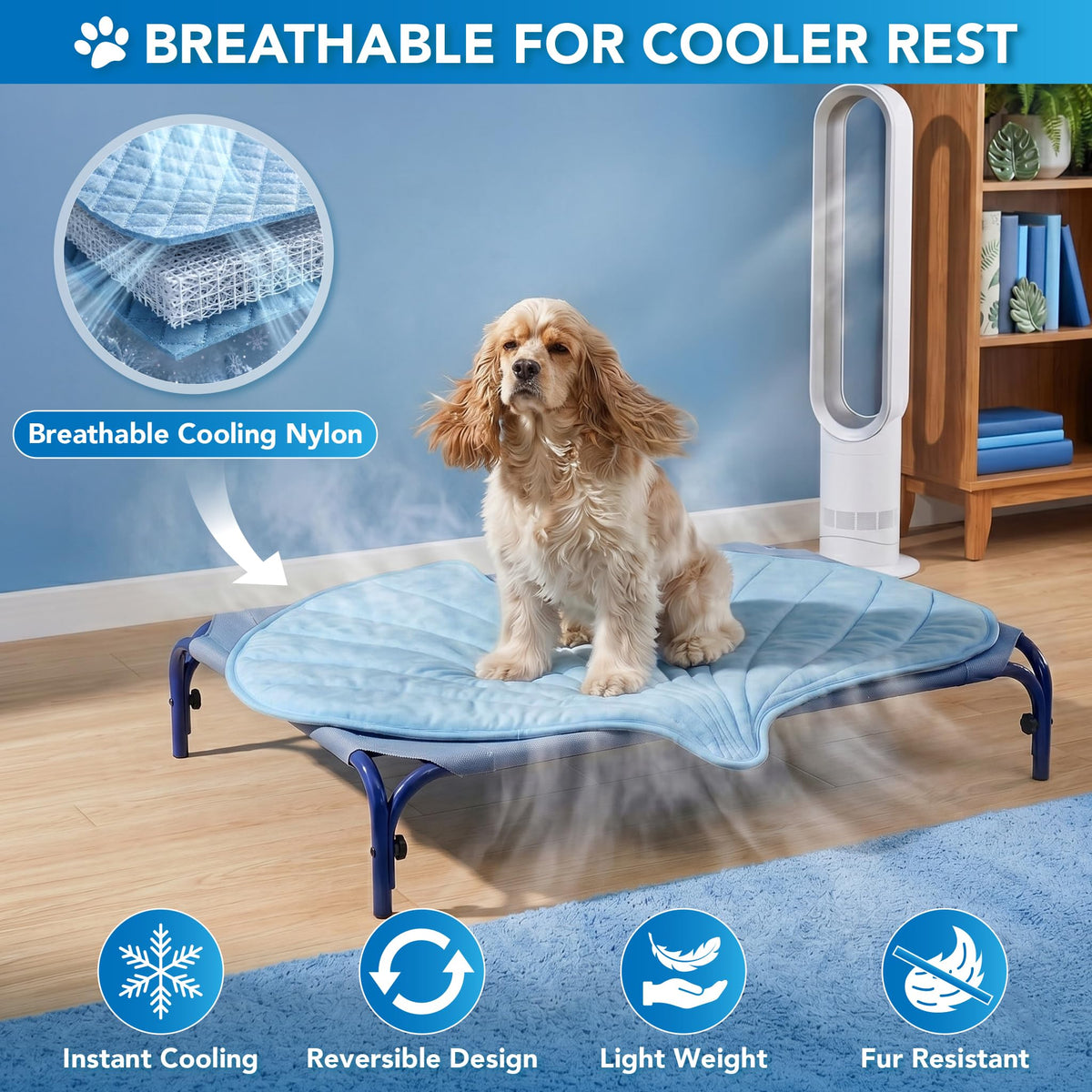 PetAmi Dog Cooling Mat Reversible Fleece All Season Blanket for Pet Cat