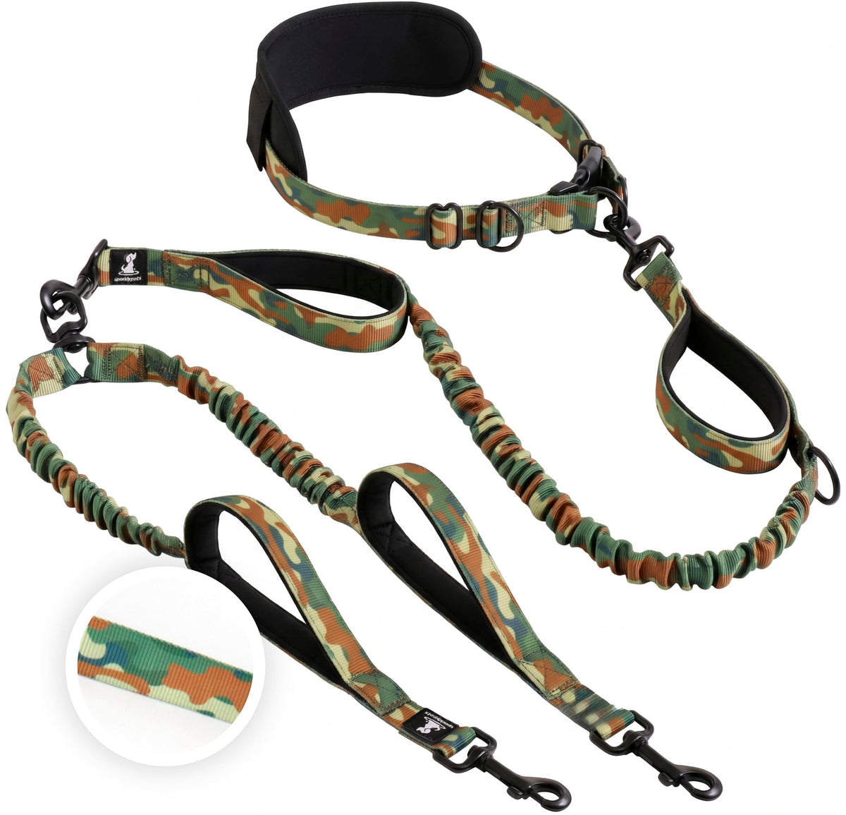 SparklyPets - Dog Leash - Professional Harness with Reflective Stitches for Training, Walking, Jogging and Running Your Pet