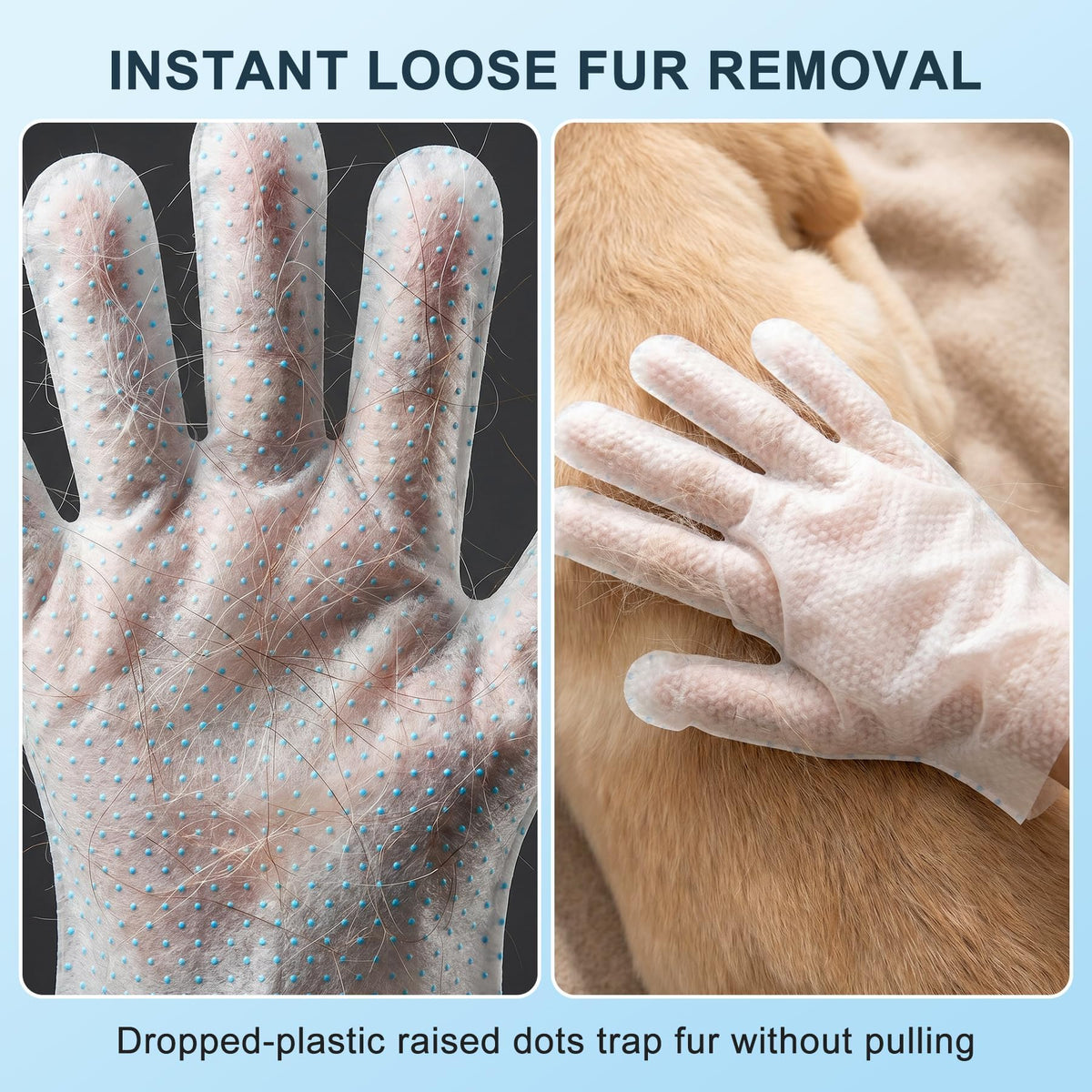 Vialoe 4-in-1 Pet Grooming Glove Wipes – Deshedding, Cleaning, Massage & Coat Care – Removes Loose Fur, Dirt & Odor – Honey, Shea Butter & Oat – 5X Moisture – Waterless Dog & Cat Bath