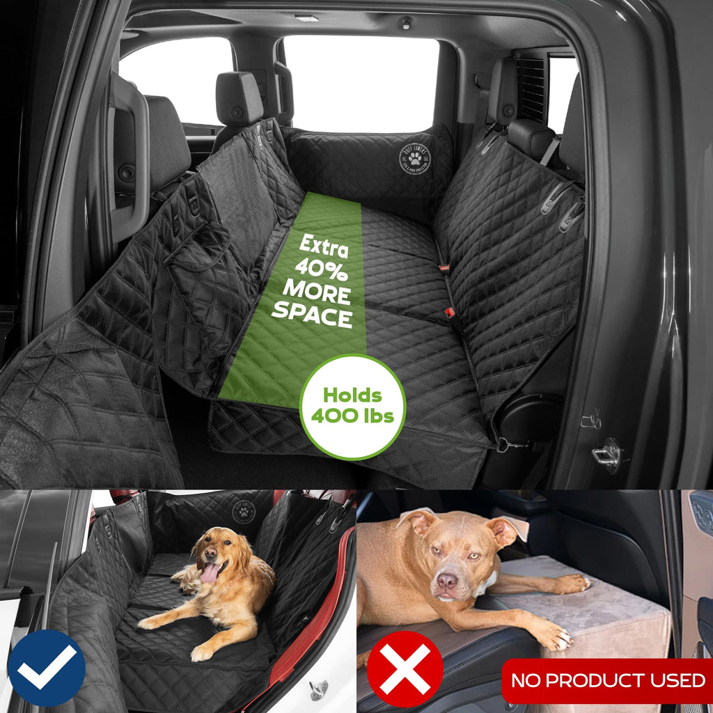 Ruff Liners Back Seat Extender for Dogs with Door Protection - Heavy Duty Hard Bottom Seat Extender - Waterproof Hard Bottoms Car Seat Cover for Dogs - Machine Washable with Travel Bag