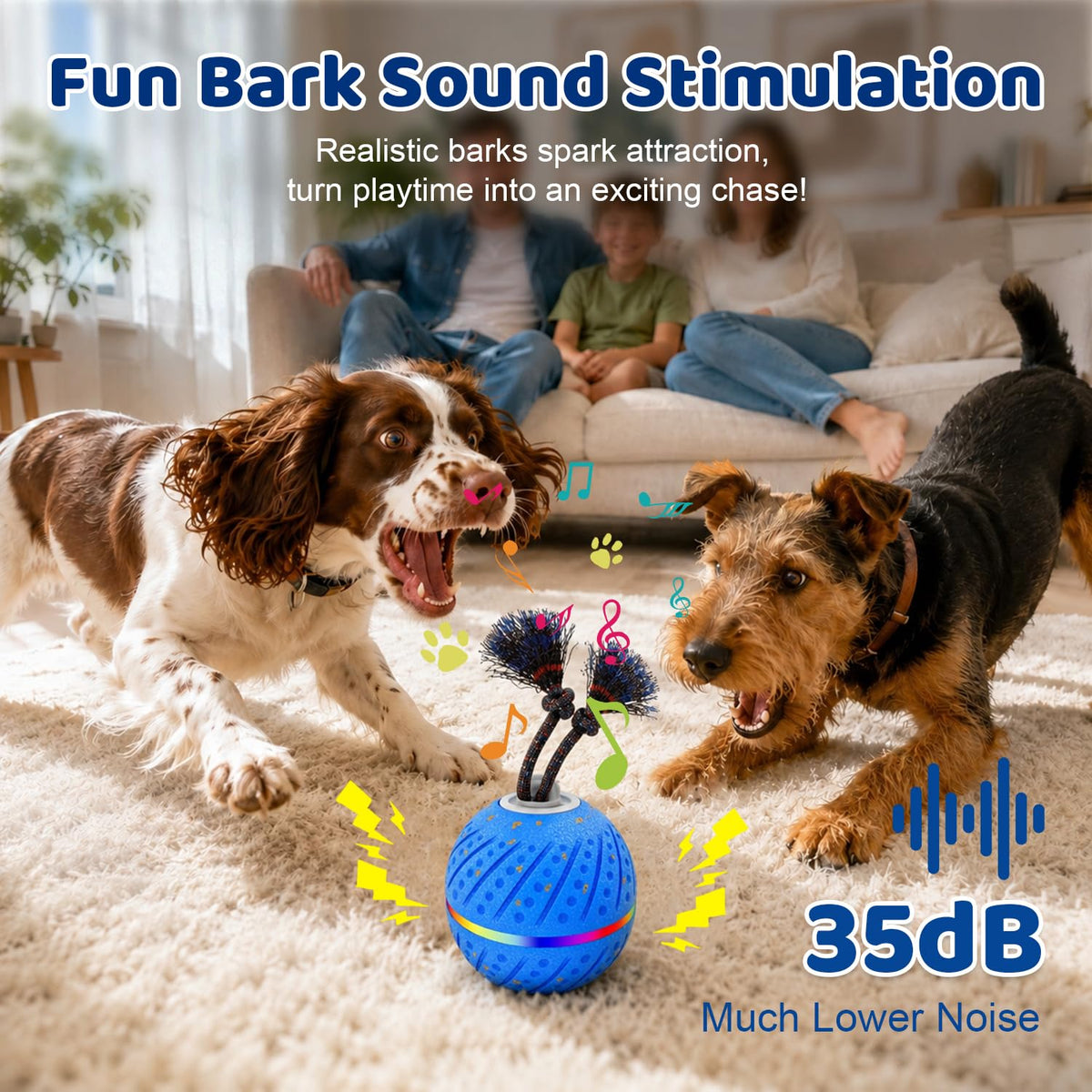 Smart Interactive Dog Toys Ball for Aggressive Chewers Medium Large,E-TPU 1